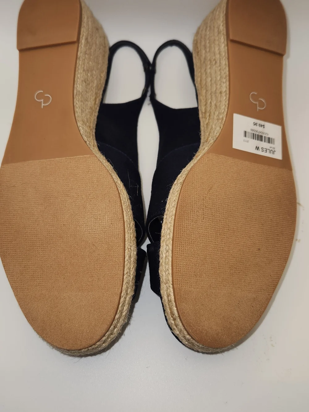 Dress Barn Navy Cross-Front Slingback Espadrille Wedges